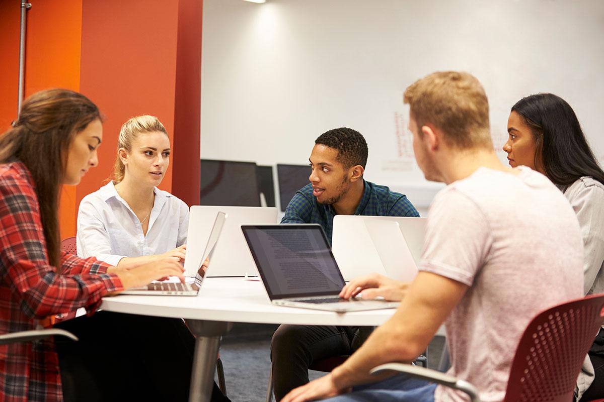 students in a computer science class